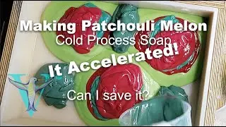 Making Patchouli Melon Cold Process Soap. It accelerated!