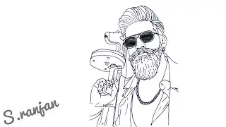 How to Draw Rocking Star Yash | TOXIC Yash Outline Drawing Tutorial | TOXIC Movie Yash Drawing 🔥