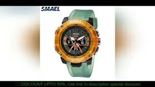 Sport Watches Waterproof SMAEL Male Clock Digital LED Display Quartz Analog Stopwatch Fashion Green