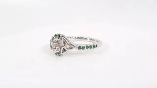 Trinity Skull Wedding Ring Solid 10k White Gold Gothic Engagement Ring | Dfine Jewelry Store
