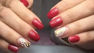 Squoval Red Nails Design