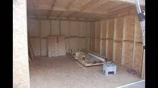 Different stages of a garden room build