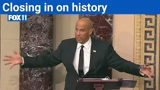 Cory Booker approaching 24-hour speech blasting Trump