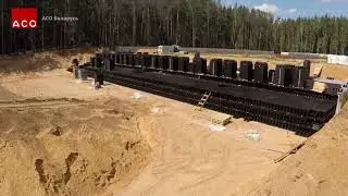 Монтаж дренажной системы ACO Stormbrixx. Беларусь, п.Боровляны