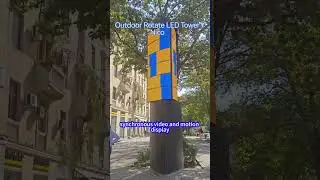 Outdoor rotate LED tower triple sides #leddisplay