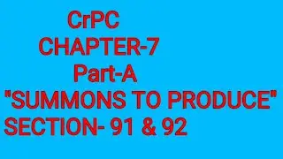 SECTION- 91 & 92 Of CrPC