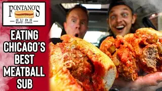 Eating The 8'' Meatball Sub From Fontano's Subs in Downtown Chicago