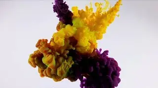 Yellow & Pink Ink Blending In Water Slow Motion Experiment