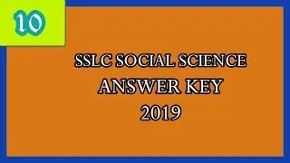 SSLC SOCIAL SCIENCE ANSWER KEY  2019
