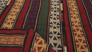 Vintage Persian Kilim, Stripes with Colorful Geometric Patterns - Rug & Kilim -35620