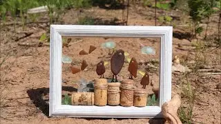 Sea Glass Birds on Posts