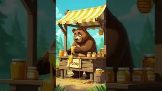 A anthropomorphic grizzly selling honey on a DIY stall#honey #honda #panda #gaming #anime #animals