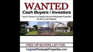 Fixer Uppers For Sale | Virginia | Rehab Homes | Under Market Properties 1-858-633-3758
