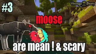 A Moose Attacked Me in the Dark & pickaxe acquired | Vintage Story ep3