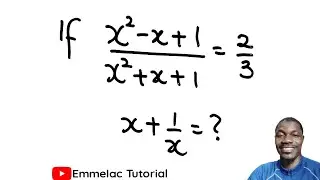 Nice Exponential Equation Solved (x²-x+1)/(x²+x+1) =  2/3. Find x+1/x