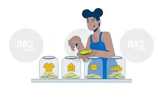 Smart budget allocation for saving goals 2D animation