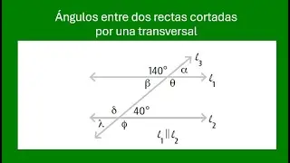 &Aacute;ngulos entre dos rectas cortadas por una transversal