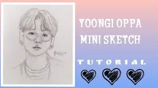 BTS Drawing | How to draw BTS SUGA | Min Yoongi mini Sketch || Suga Drawing easy