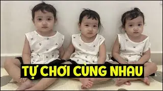 Mẹ Yến Nhi đổ bệnh, ba b&eacute; sinh ba ngoan ngo&atilde;n tự chơi c&ugrave;ng nhau | BA N&Agrave;NG TI&Ecirc;N
