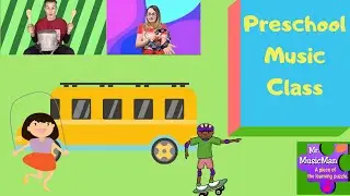 Preschool Music Class | The Wheels On The Bus, Drum Lessons, Percussion Instruments, and Dancing!