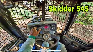 Skidder 545 Caterpillar Visão por dentro. Mafia da tora.