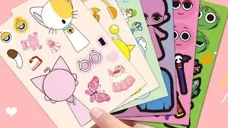 Sprunki Stickers on White Paper 🤍So Cute  #Sprunki#SprunkiStickers#StickerDecor#RelaxingVideo