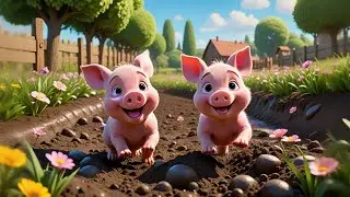 Five Tiny Piglets Roll in the Mud | Fun Mud Play Song | Nursery Rhymes and Educational Songs
