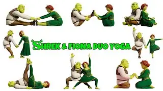 Duo Kids Yoga for Relax with Shrek & Fiona | Yoga x Shrek & Fiona