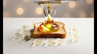 Satisfying ASMR video   A slice of toast   Abstract colorful glass objects slowly melt and spread on