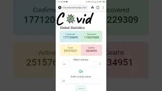 Global Covid data | Link and source code in description | #covid19 #project #stayhomestaysafe