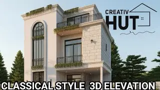 Classic style 3D elevation and plan | Elegant & luxury|creative Hut 🛖| Nagercoil Tamil