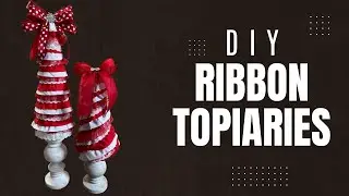 Рождественские топиарии из лент своими руками | Рождественские ёлки ​​из лент