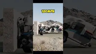 Bus Crash Test: 8 MPH vs. 500 MPH (Incredible Destruction)#beamng #shorts #realisticcrashlab