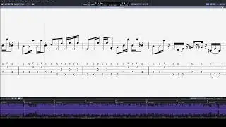Aeroplane (Red Hot Chili Peppers) sync'd bass transcription with on-screen notation/tab