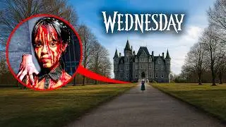 DRONE catches WEDNESDAY ADDAMS in REAL LIFE!! (BLOODY WEDNESDAY MOVIE)