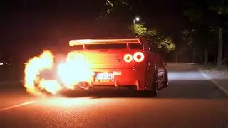 Nissan Skyline R34 GTR - Backfire from Hell