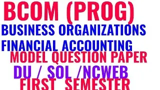 DU SOL BCOM PROG MODEL QUESTION PAPERS 2019