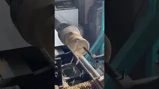 New CNC wood lathe can turn, drill, and hollow out wooden bowls in one operation!  #cncwoodlathe