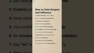 How to Gain Respect and Influence