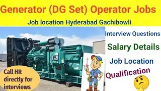 DG Operator jobs l Generator operator jobs l  Hyderabad jobs l #technicaljobs #itijobs #diplomajobs.