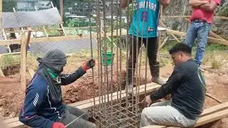 Construction Update 2. Footing / Column Rebars #60  #Rebars assembled on site#workerspreference