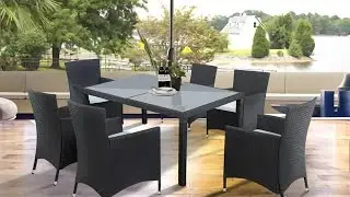 7-piece Outdoor Wicker Dining set - Dining table set for 6 - Patio Rat