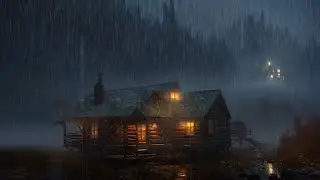 Heavy Rain Sound and Thunder with Relaxing Piano Music for Sleeping, Relaxation