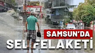 Samsun'da sel felaketi! Sokaklar denize döndü, yollar ikiye ayrıldı! İşte o anlar...