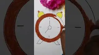 How to draw a Alarm clock painting || pastel colour alarm clock painting      #shorts #painting