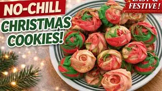 🎄 No-Chill Christmas Butter Cookies | Easy Piped Cookies (2D Tip)