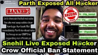 Parth yt live ban in BMPS 2024 | Live Hacking | BMPS 2024 | The Crow team player parth yt ban #bgmi