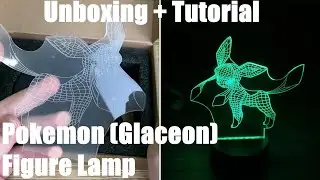 Pokemon (Glaceon) Figure - Night Light - Lamptee 3D Illusion Lamp unboxing and instructions