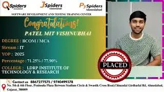 Placement Journey of MCA graduated as Software Engineer QSpiders | Ahmedabad