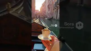 Boat ride in Venice with a cup of coffee #travel #ai #coffee